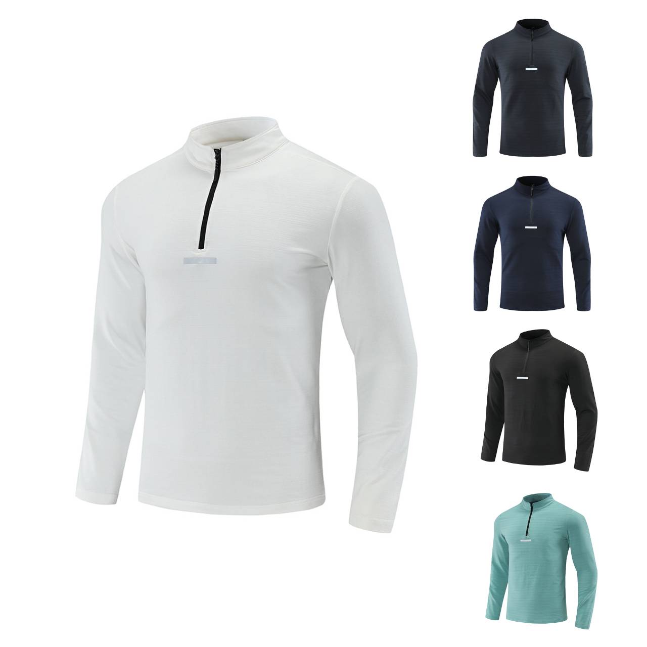 Men's Quick-Dry Stretch Quarter-Zip Pullover W/ Reflective Trim 3