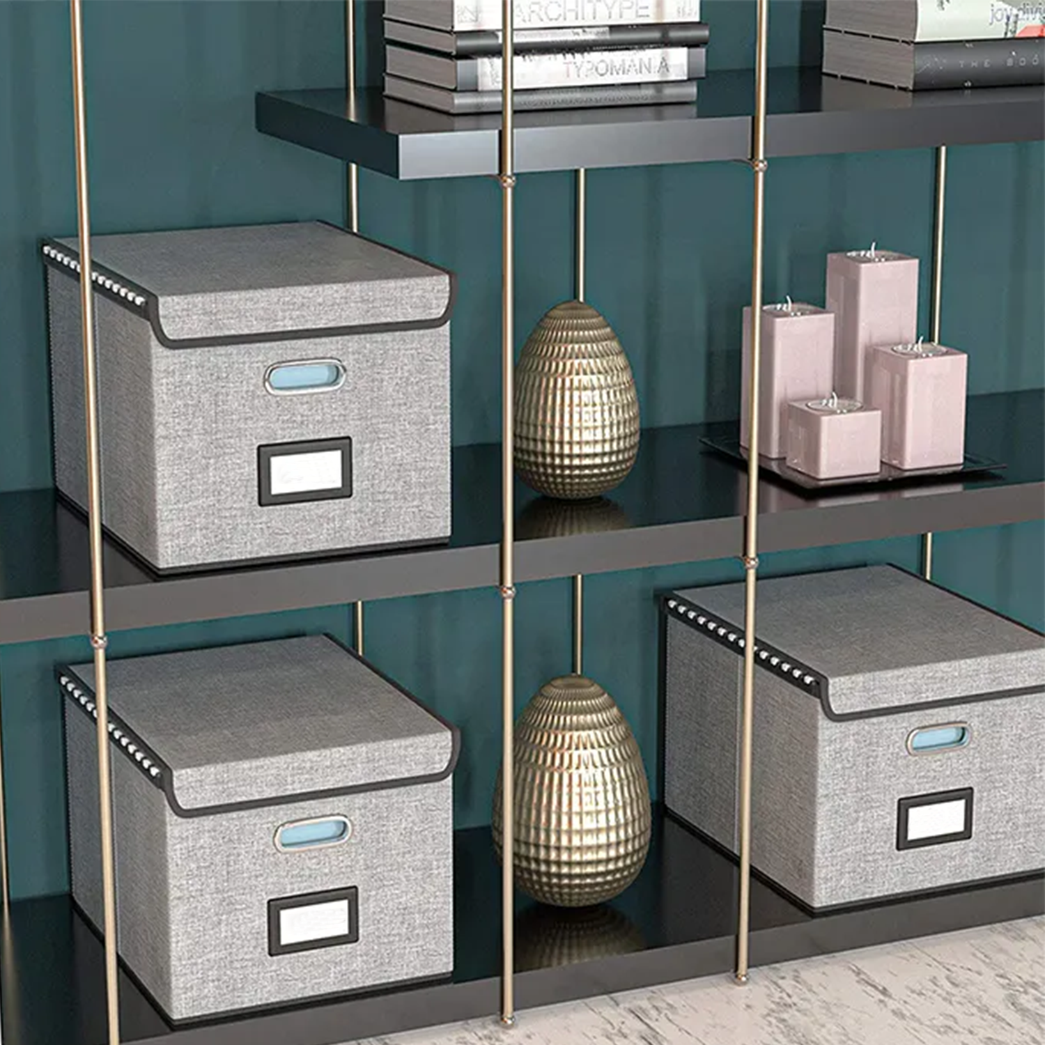 Foldable Large Storage Box for Files with Lid 4