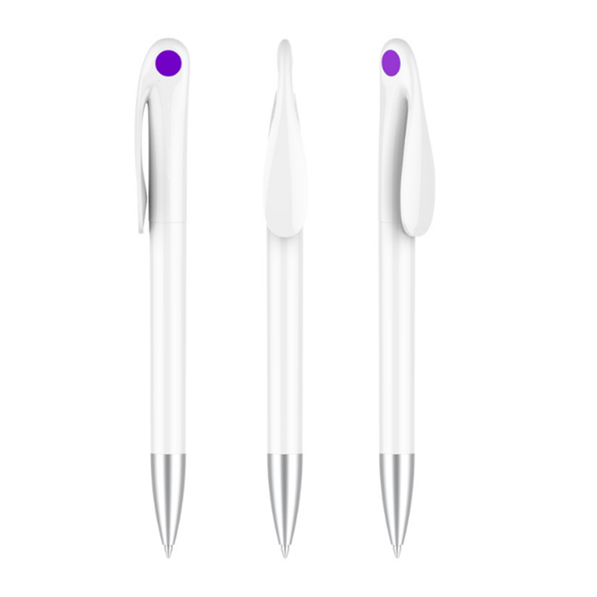 Durable Clip Plastic Black Ballpoint Pen 8