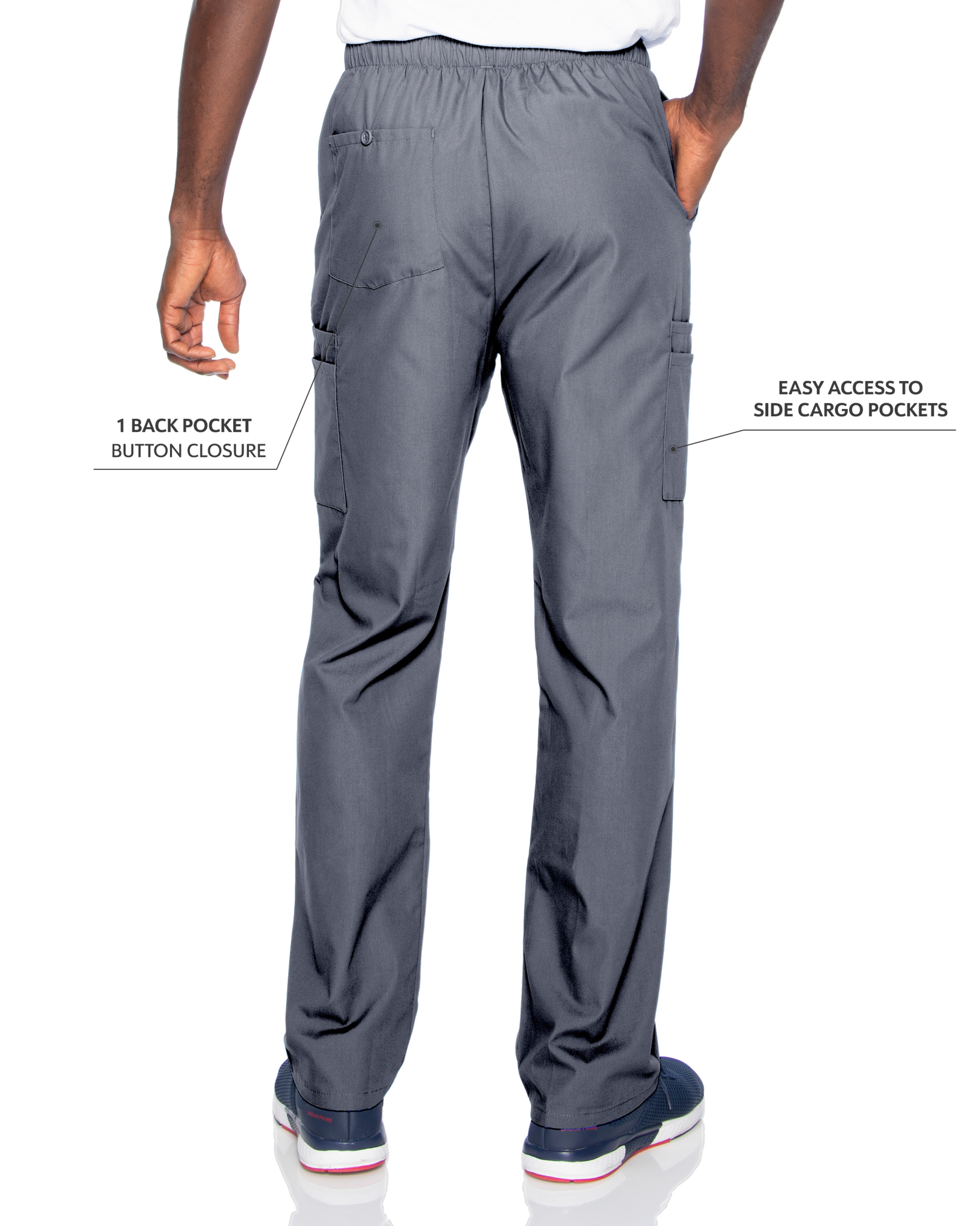 Landau - Essentials - Men's Seven-Pocket High-Rise Elastic Waist Cargo Pant 22