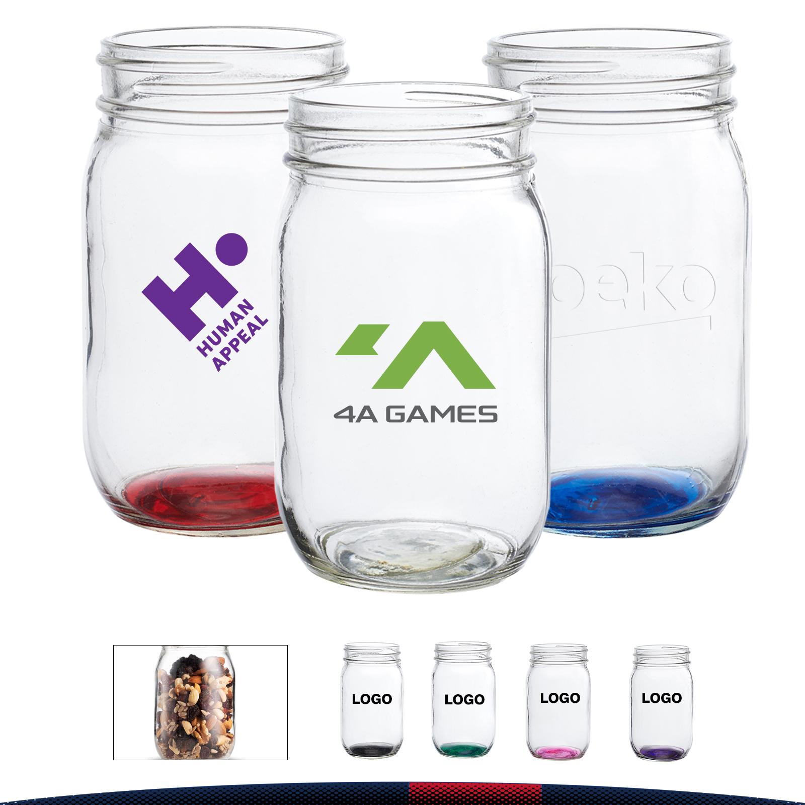16 oz. Mason Jars Glasses 8