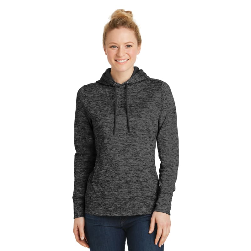 Sport-Tek Women's PosiCharge Electric Heather Fleece Hooded Pullover. 9