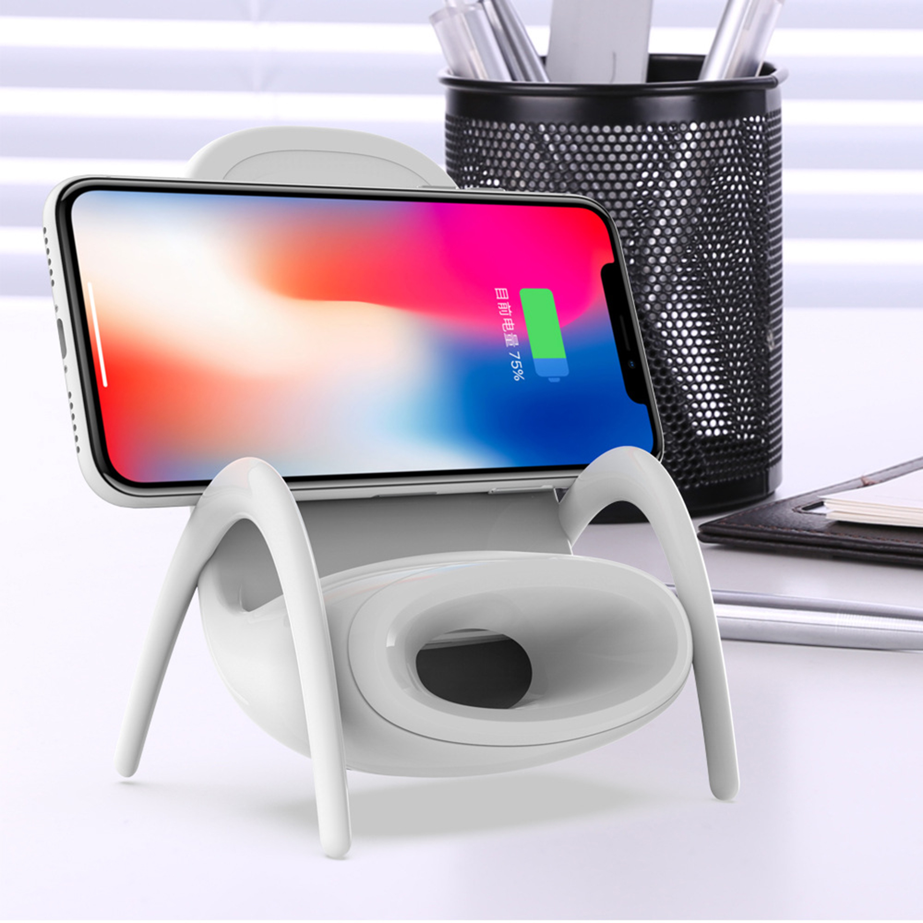 3 In 1 Wireless Charger Bluetooth Speaker Phone Holder 1