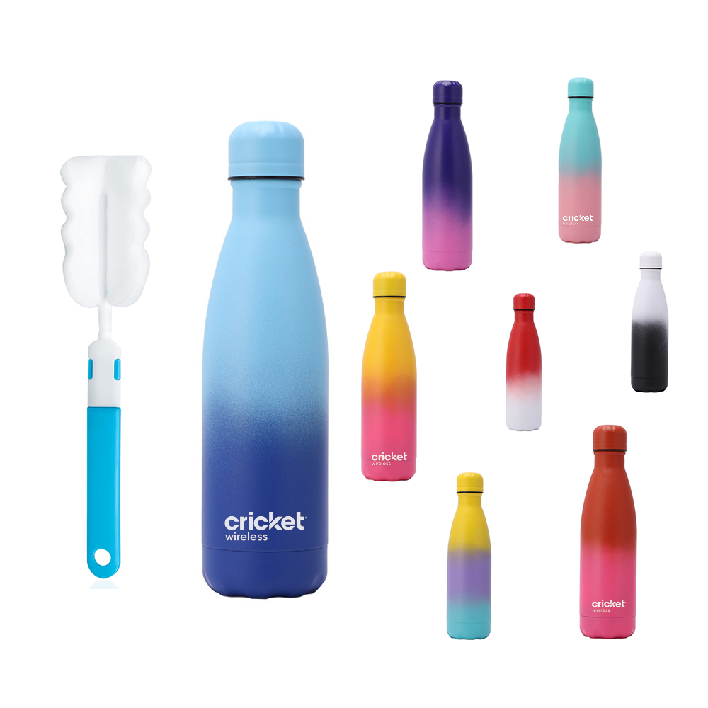 Gradients 17 oz Double Wall Stainless Steel bottle with Sponge Brush 11