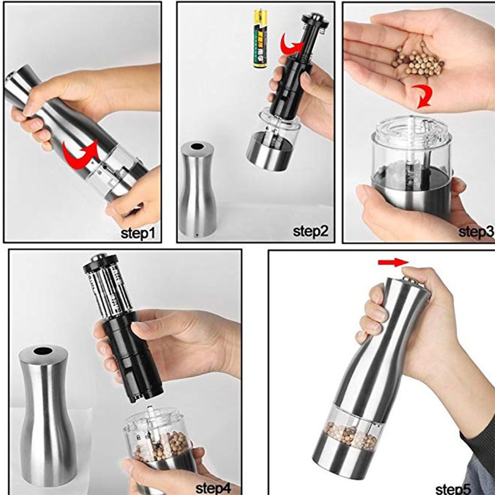 Adjustable Electric Salt & Pepper Grinder 4