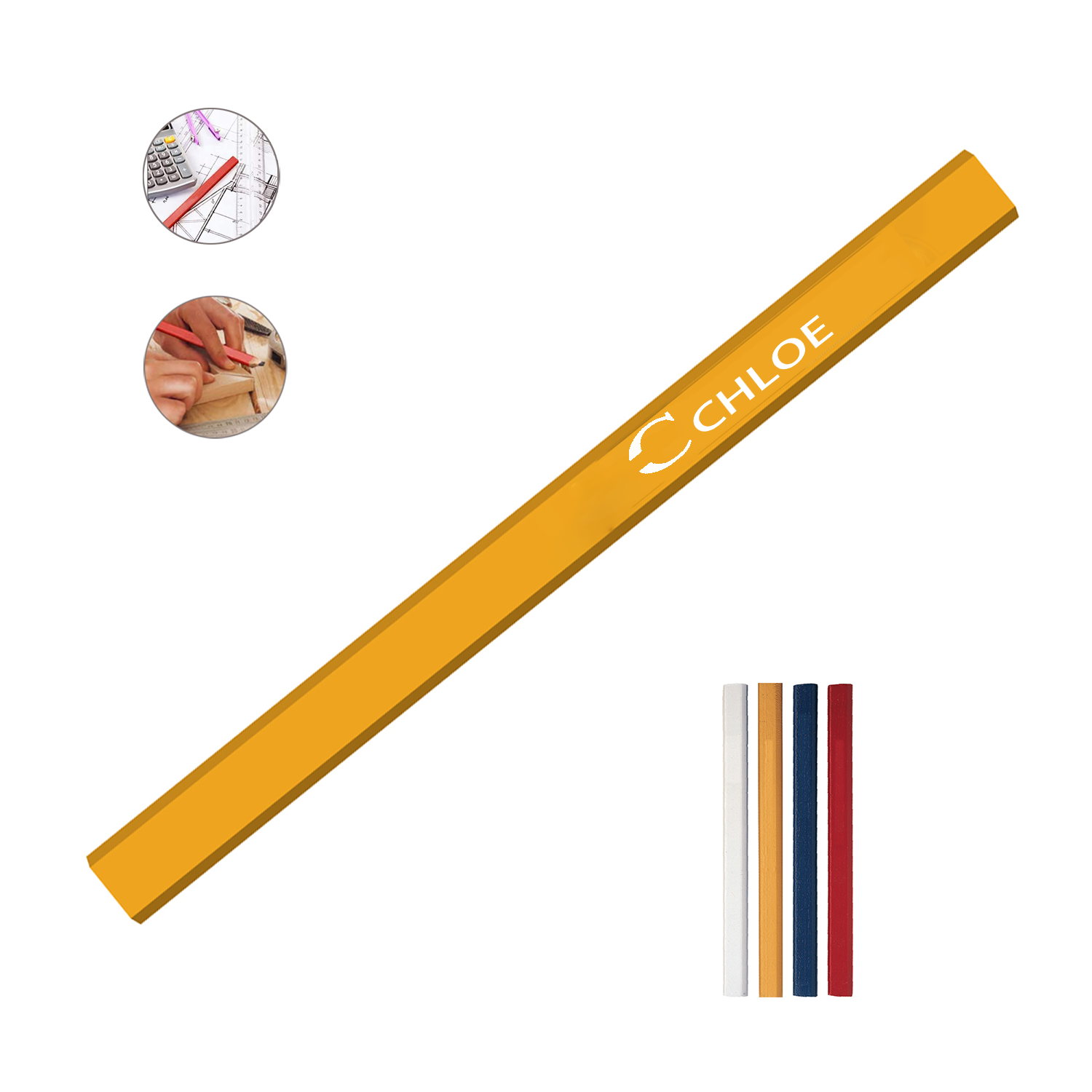 Poplar Wood Octagon Carpenter Pencil 2