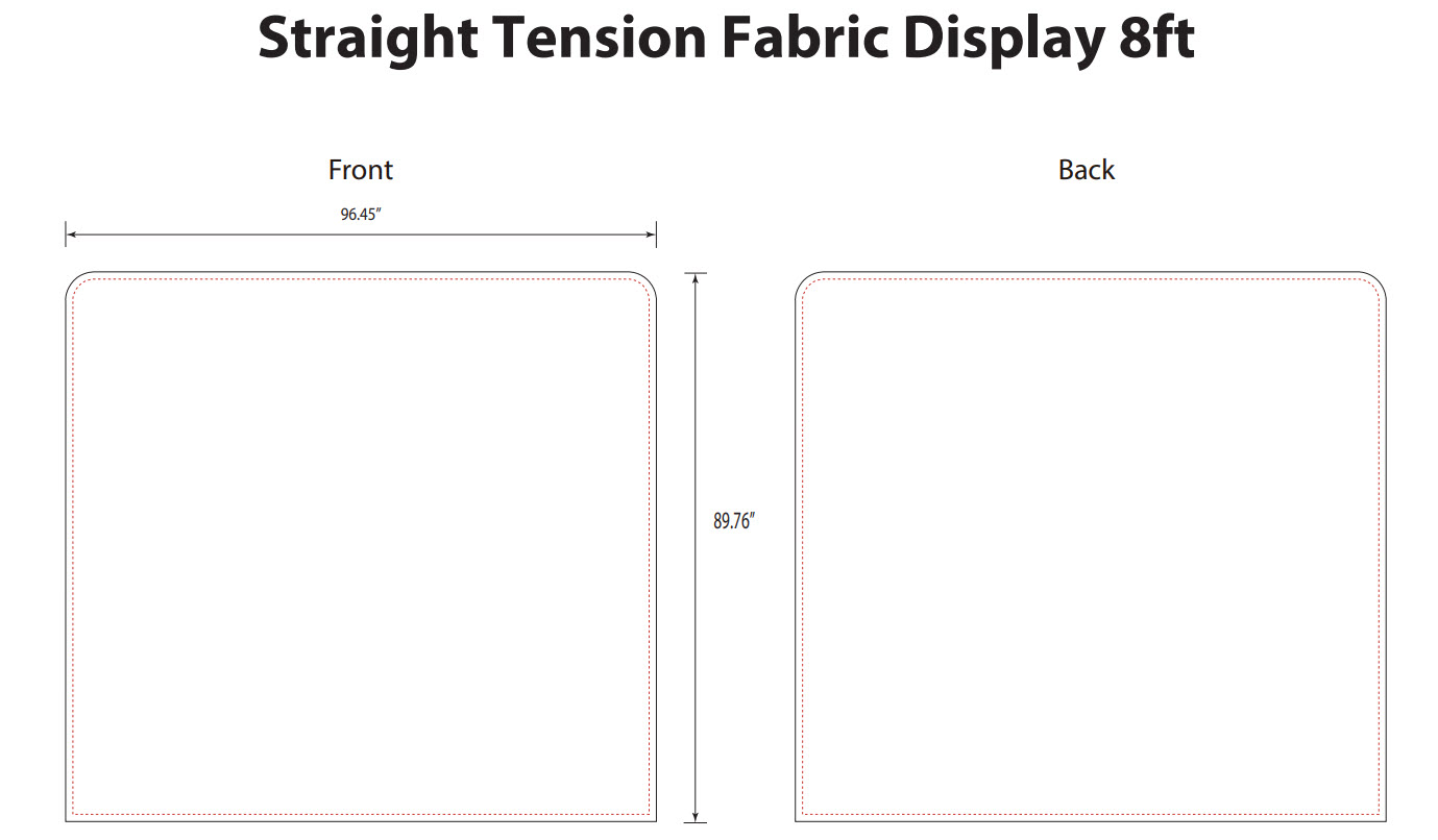 8ft Double-Sided Straight Fabric Display - Fabric Only 1