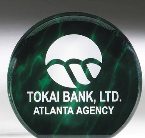 5" Green Marble Aurora Acrylic Award 2