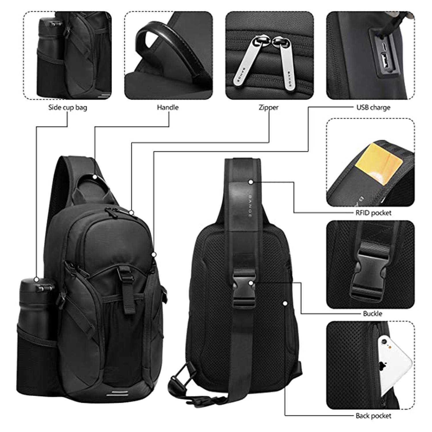 Crossbody Shoulder Daypack Bag for Men 2