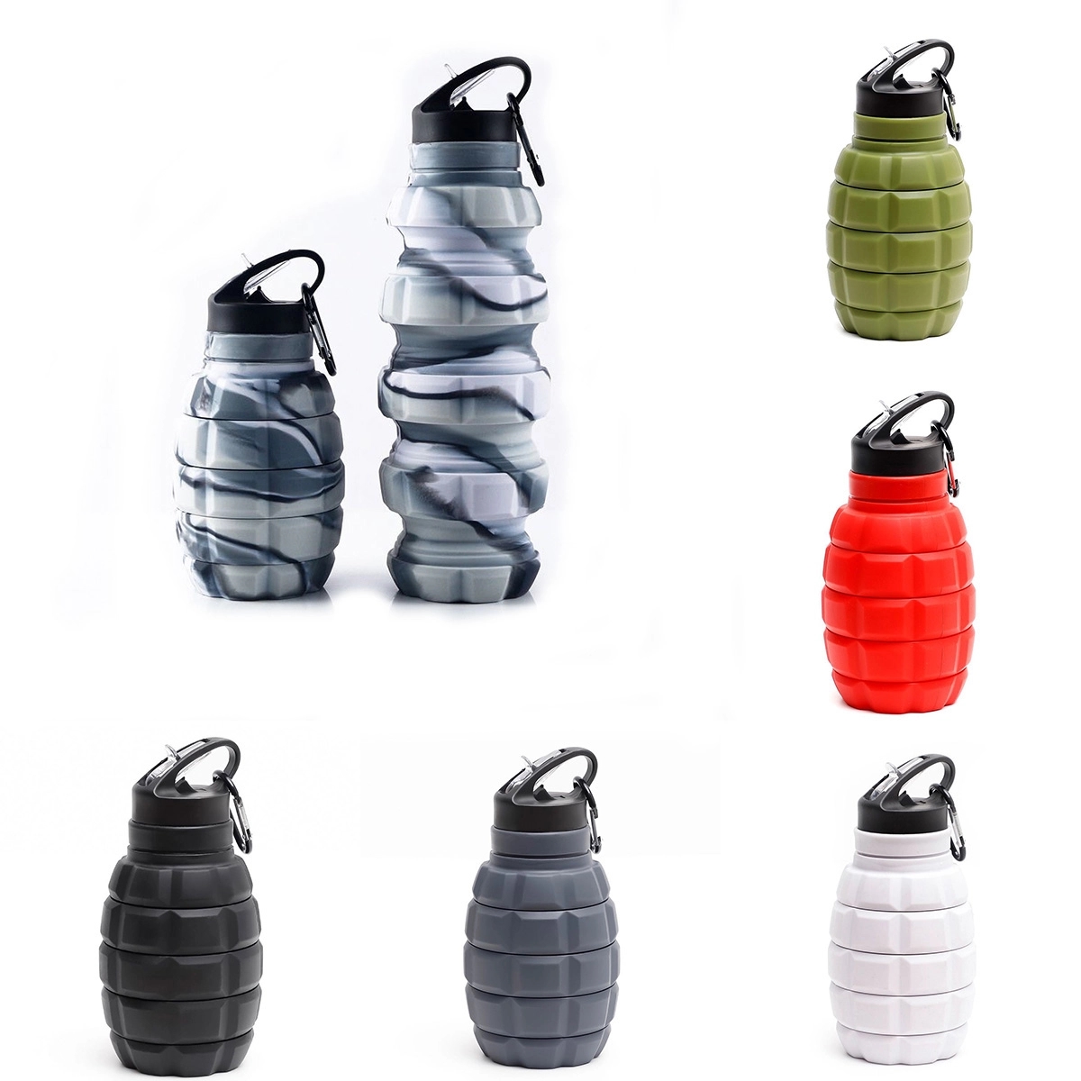 Collapsible Leakproof Grenade Silicone 18Oz Water Bottle 1