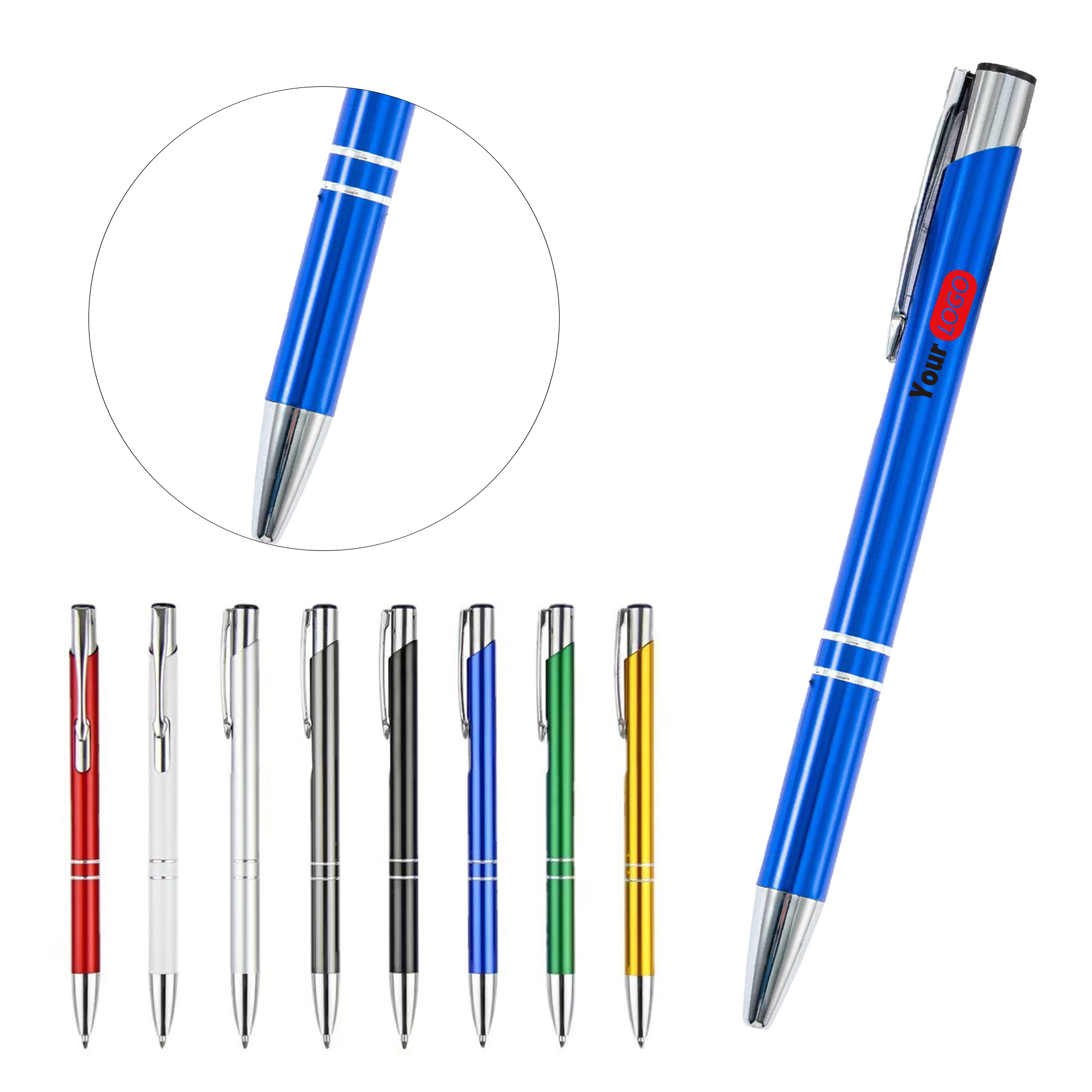 Metal-Bodied Slant-Tip Ballpoint Pen 2