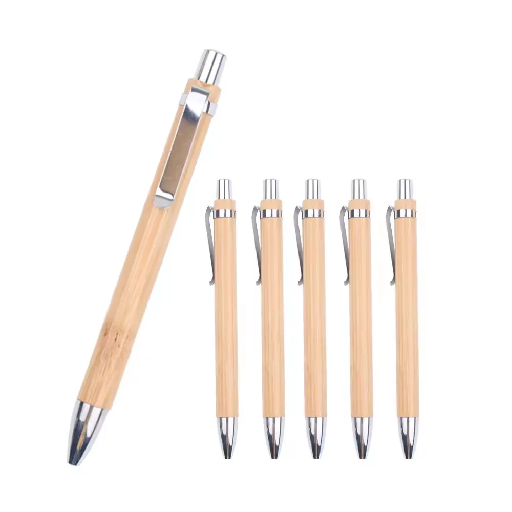 Bamboo Pen Retractable Ballpoint Pen 2