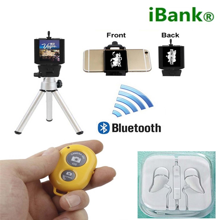 iBank ® Smartphone Tripod+Bluetooth Shutter+Headphones & Mic 2