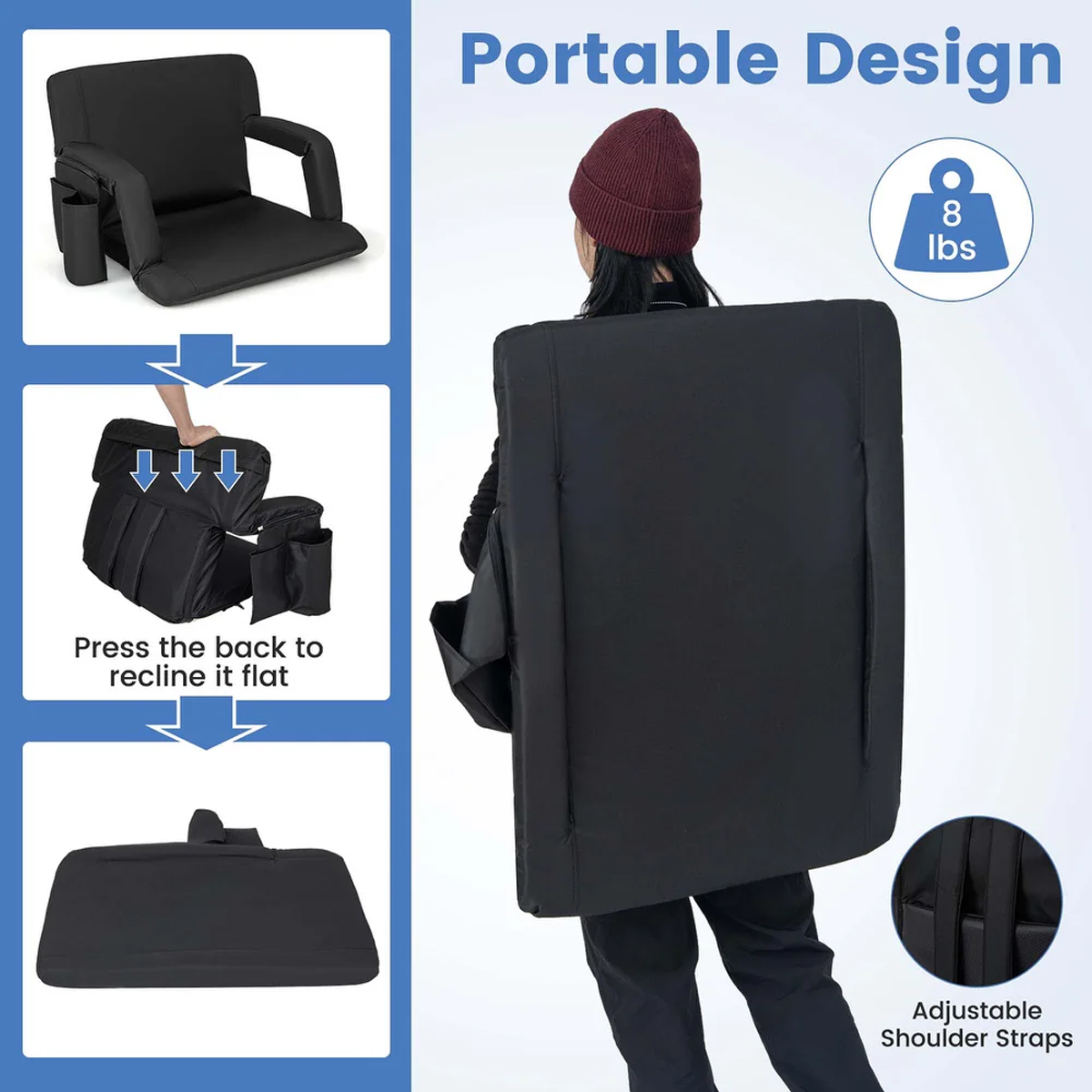 Heated Foldable Portable Outdoor Recliner Chair 5