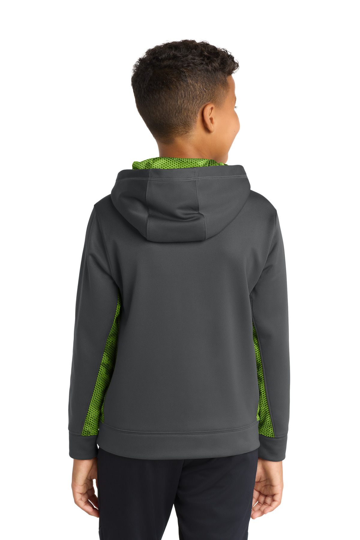 Sport-Tek Youth Sport-Wick CamoHex Fleece Colorblock Hooded Pullover. YST239 13