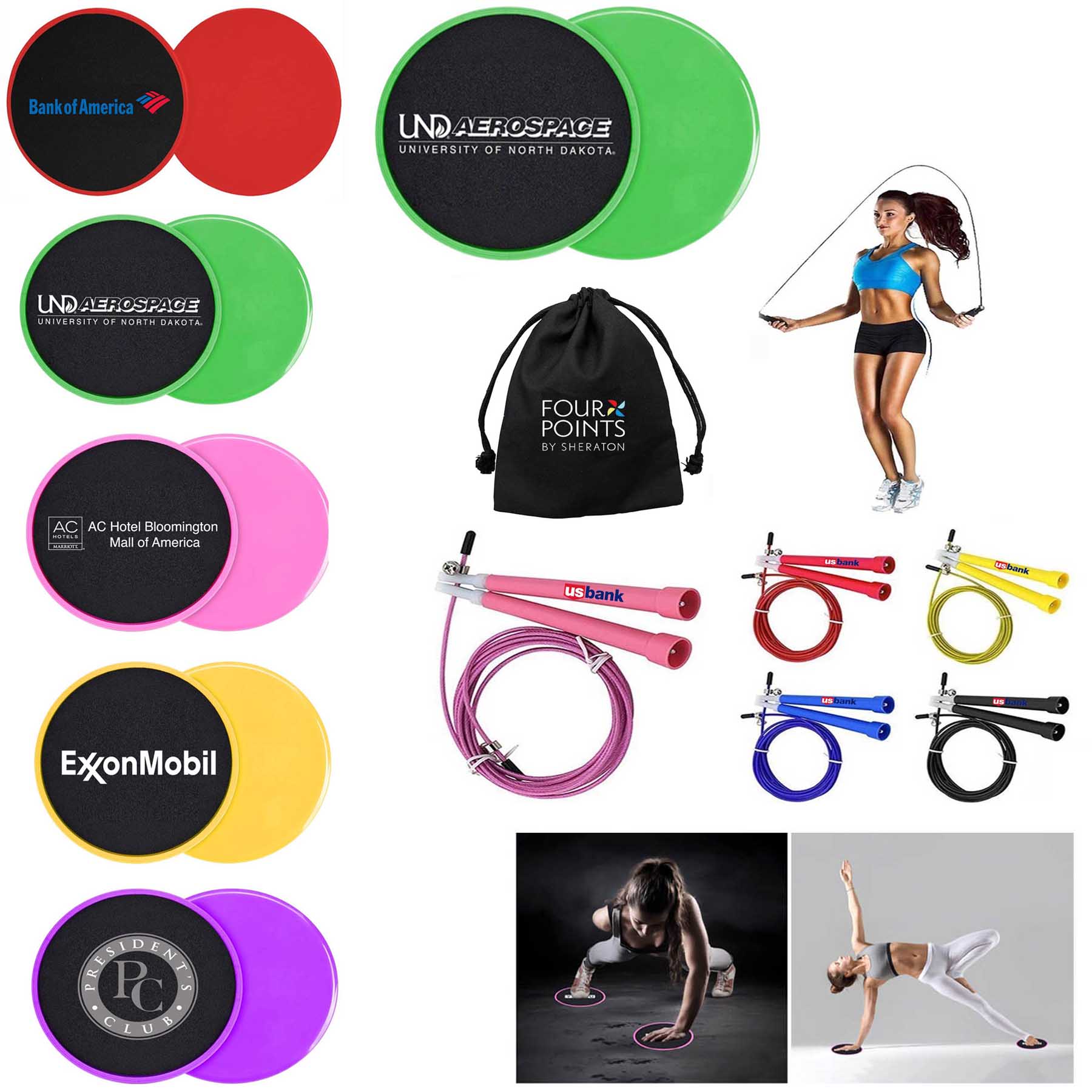 iBank ® Fitness Sliders + Jump Rope 1