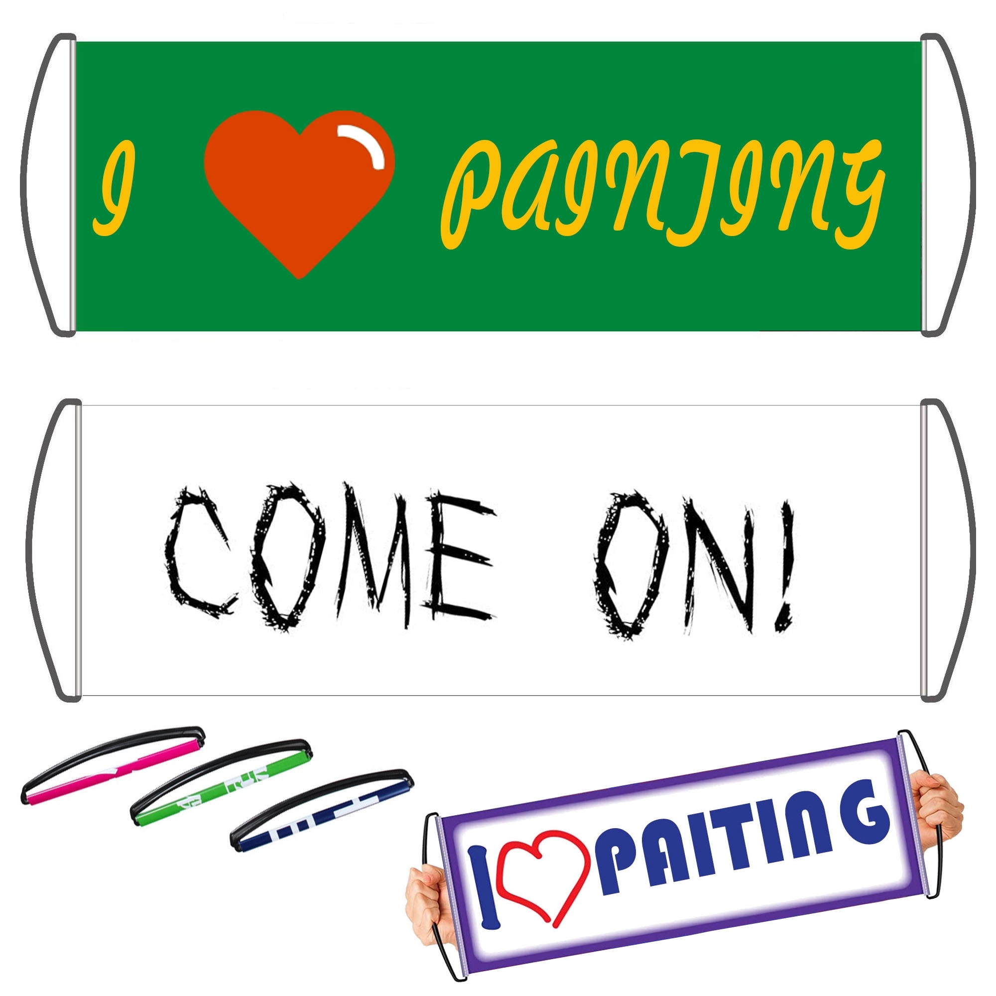 6.7" x 19.7" DIY Handheld Banner Reusable Kit 1