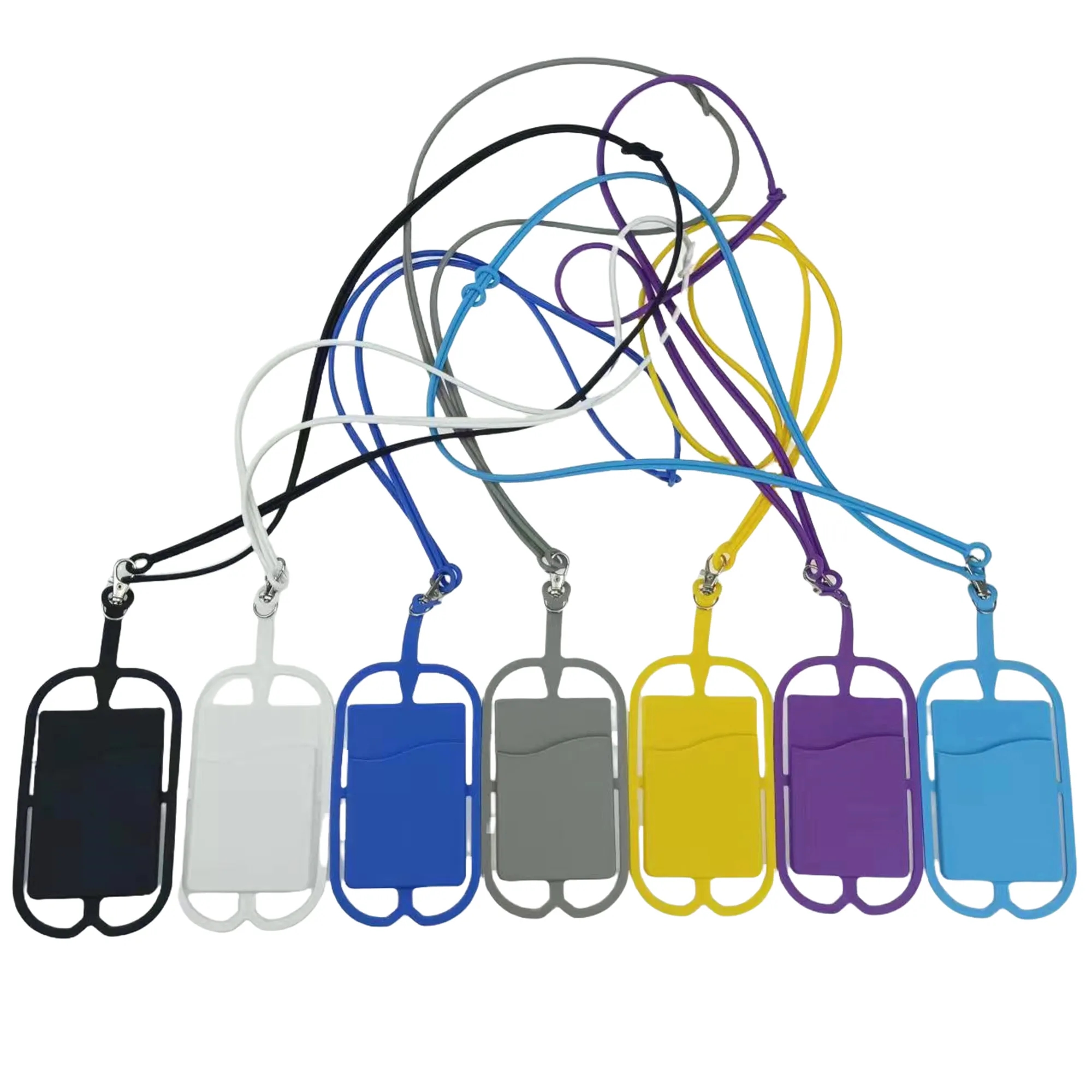 Silicone Card Slot with Lanyard Phone Holder 2