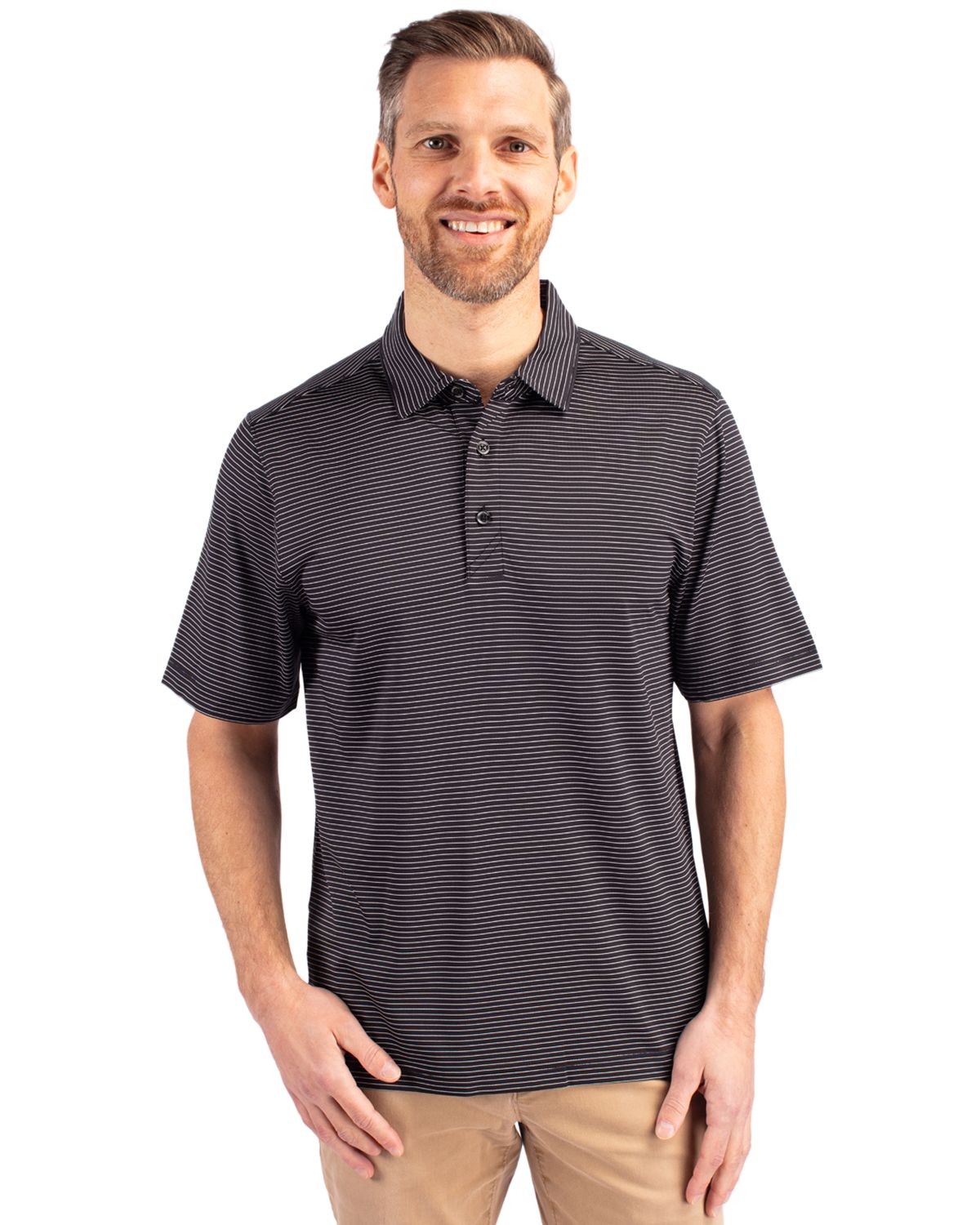 Forge Pencil Stripe Stretch Mens Polo