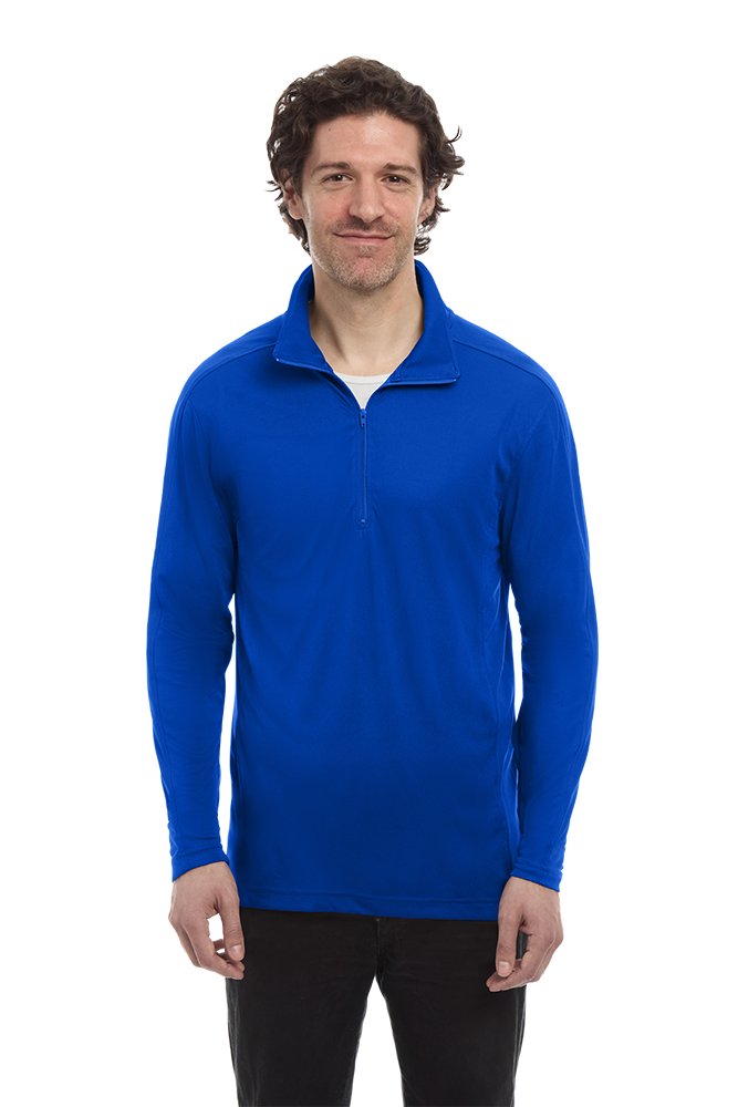MENS WICKING SOLID 1/4 ZIP LS PULLOVER 8