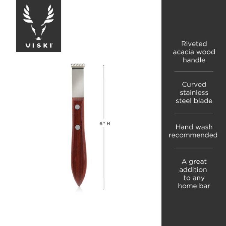 Viski® Acacia Citrus Zester 2