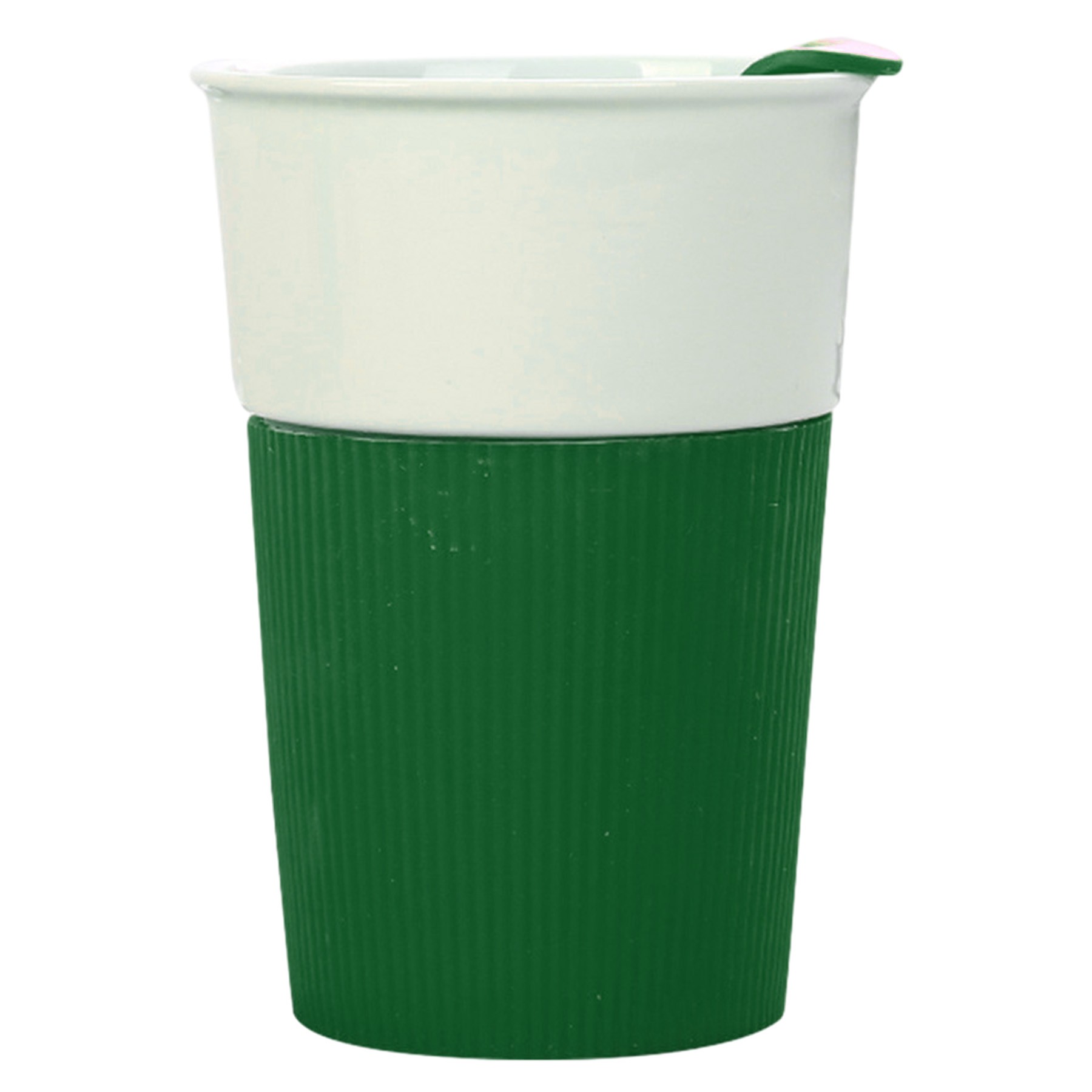 Ceramic Coffee Cup W/ Silicone Lid 9