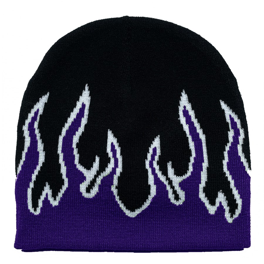 Flame Pattern Stretch Beanie with Custom Logo 8