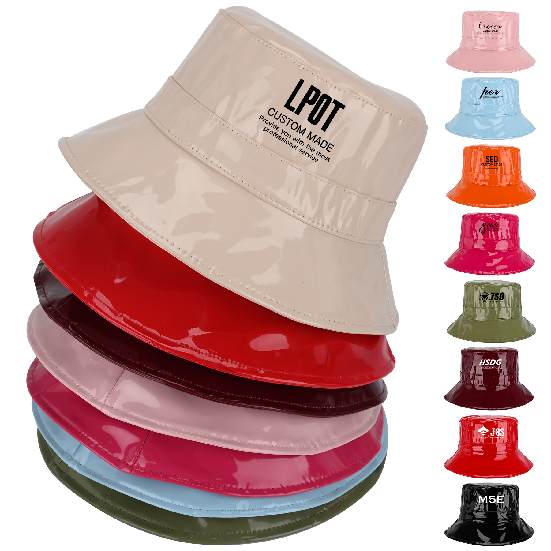 Custom Waterproof PU Bucket Hat 2