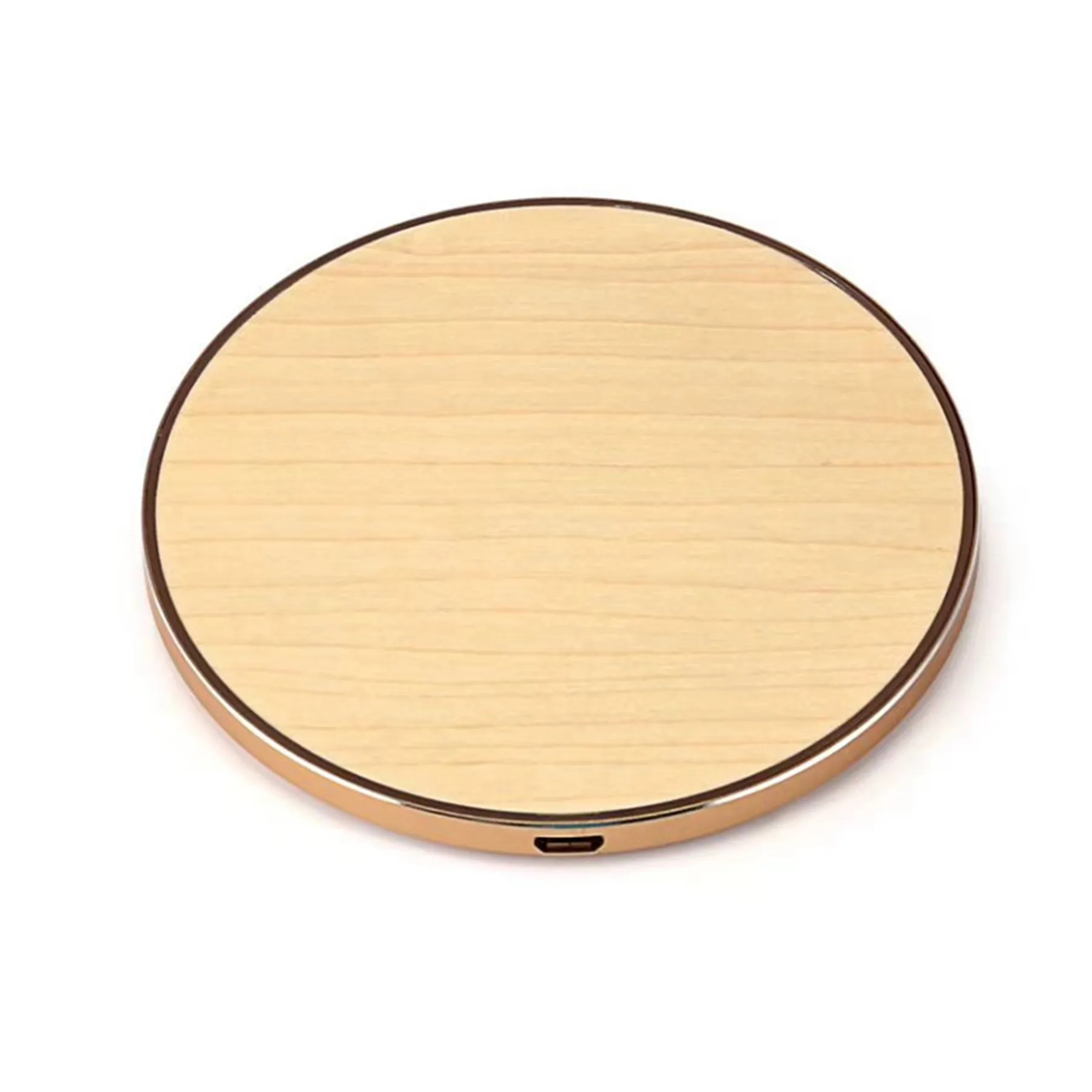10W Wooden Round Ultra-thin Wireless Charger 1