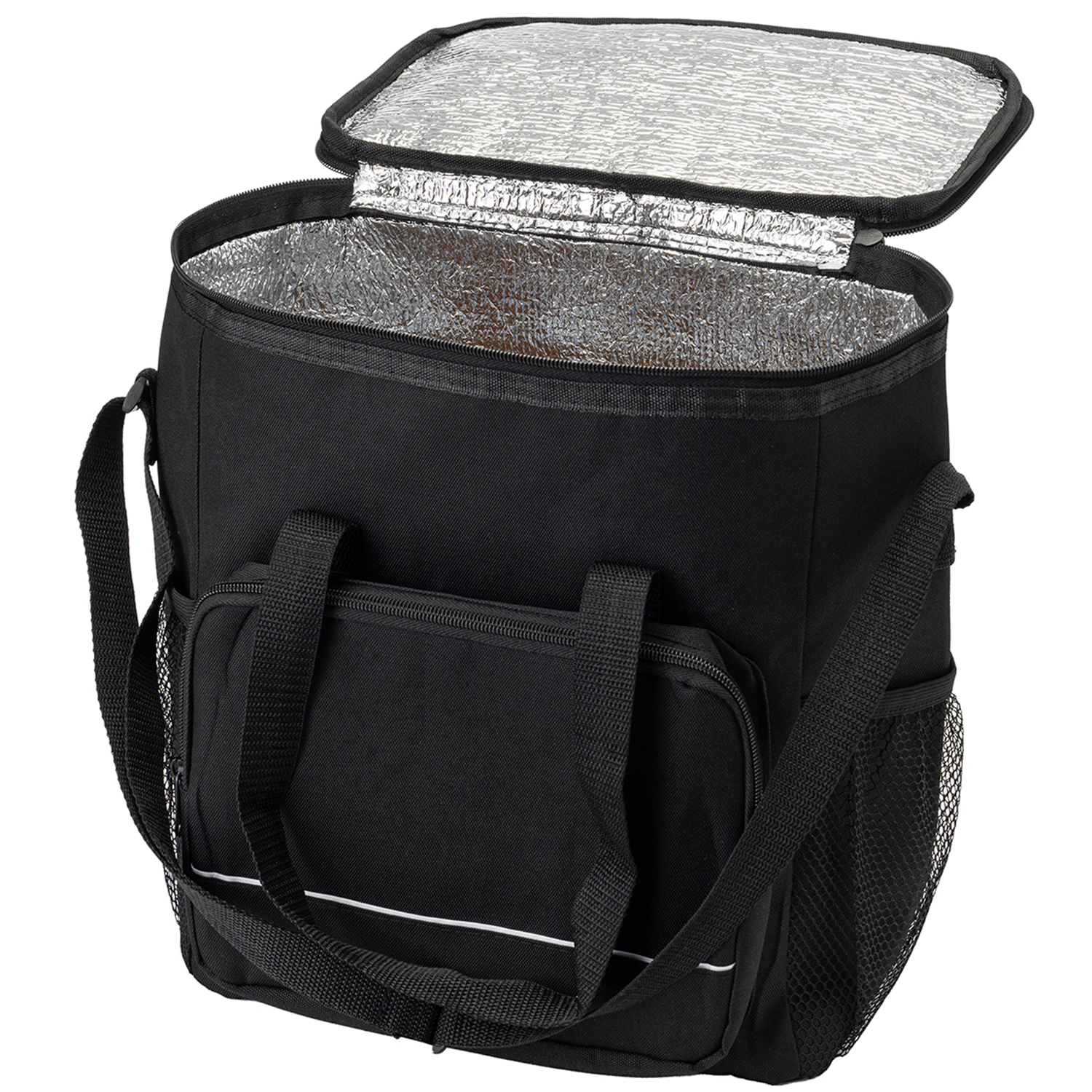 600D Insulated Lunch Bag with Side Mesh Pocket & Double Handles 3