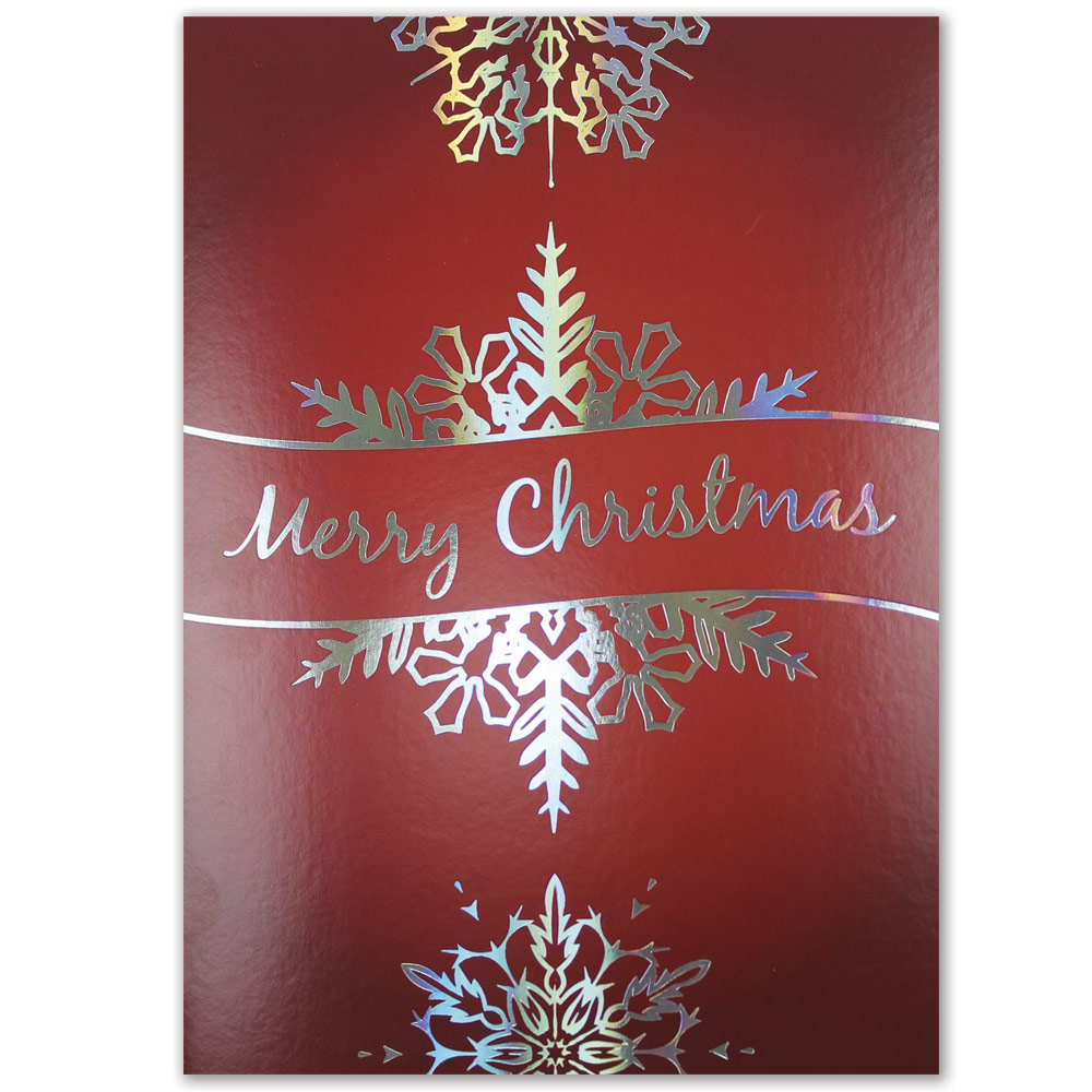Classic Iridescent Snowflake Holiday Greeting Card 1