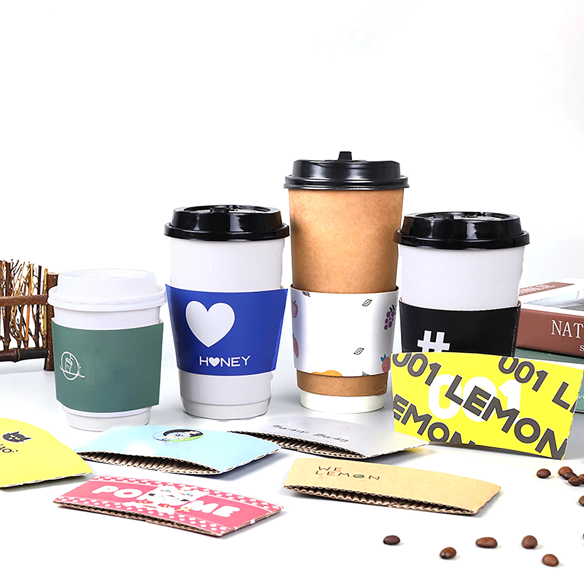 12-16 oz Full-Color Kraft Coffee Cup Sleeve MOQ500 4