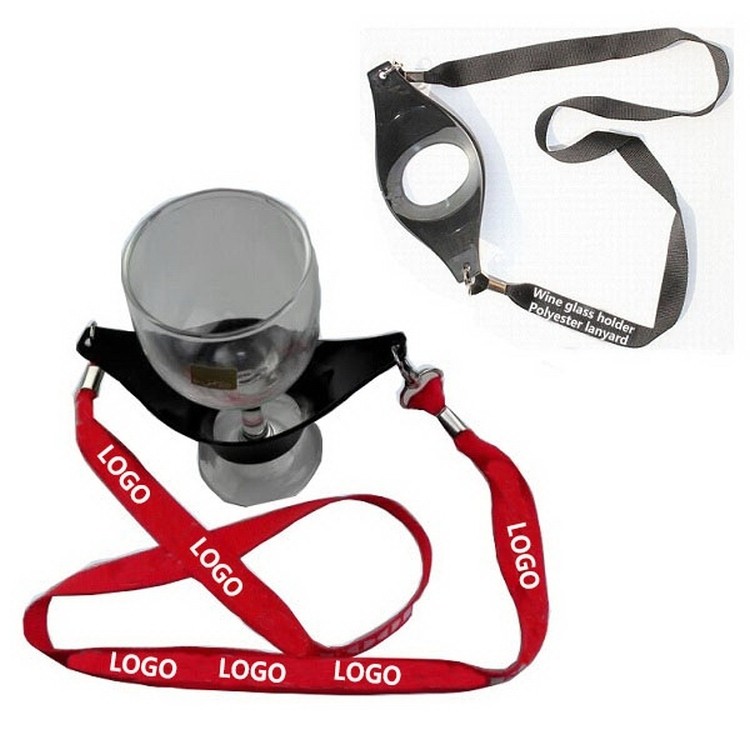 Wine Glass Holder Polyester Lanyard 2
