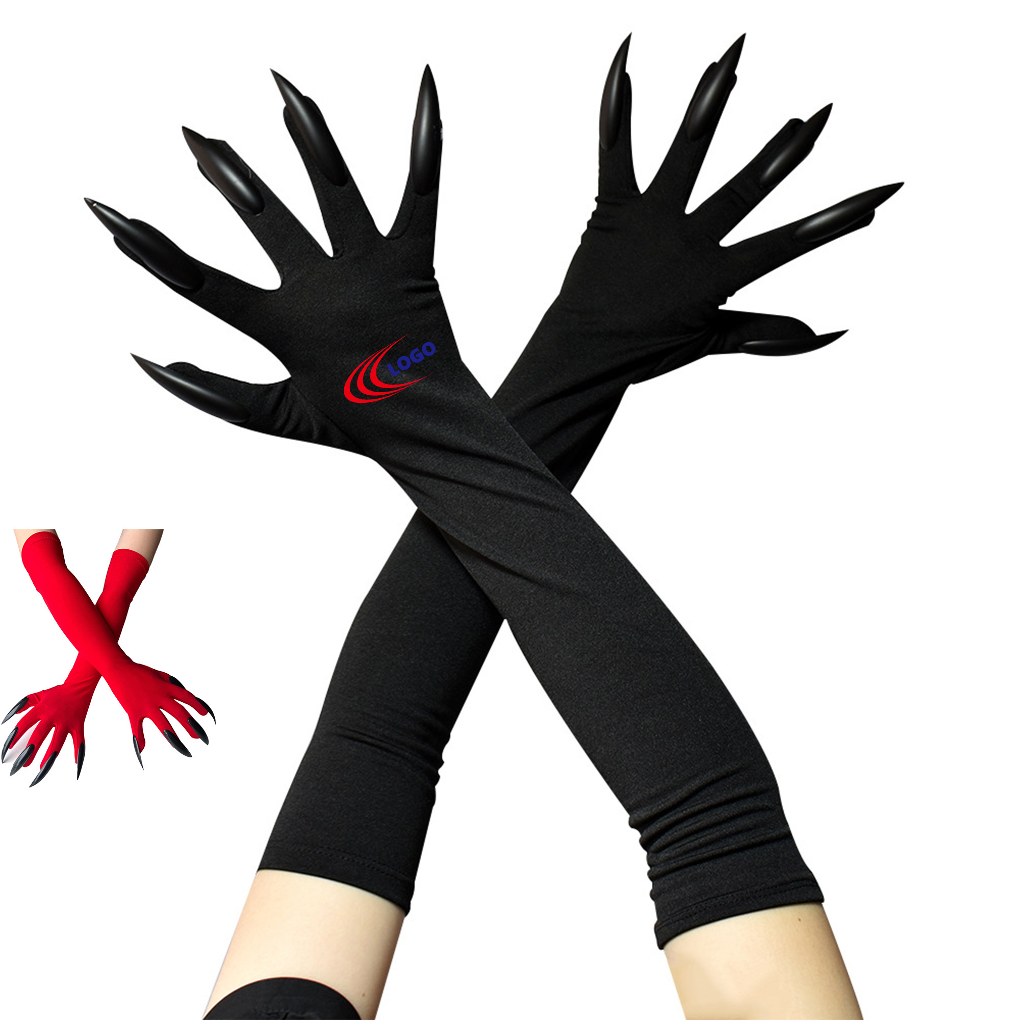 Halloween Cosplay Long Nail Witch Gloves 1