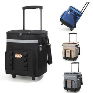 Insulated Cooler Bag with Trolley and Strap 17