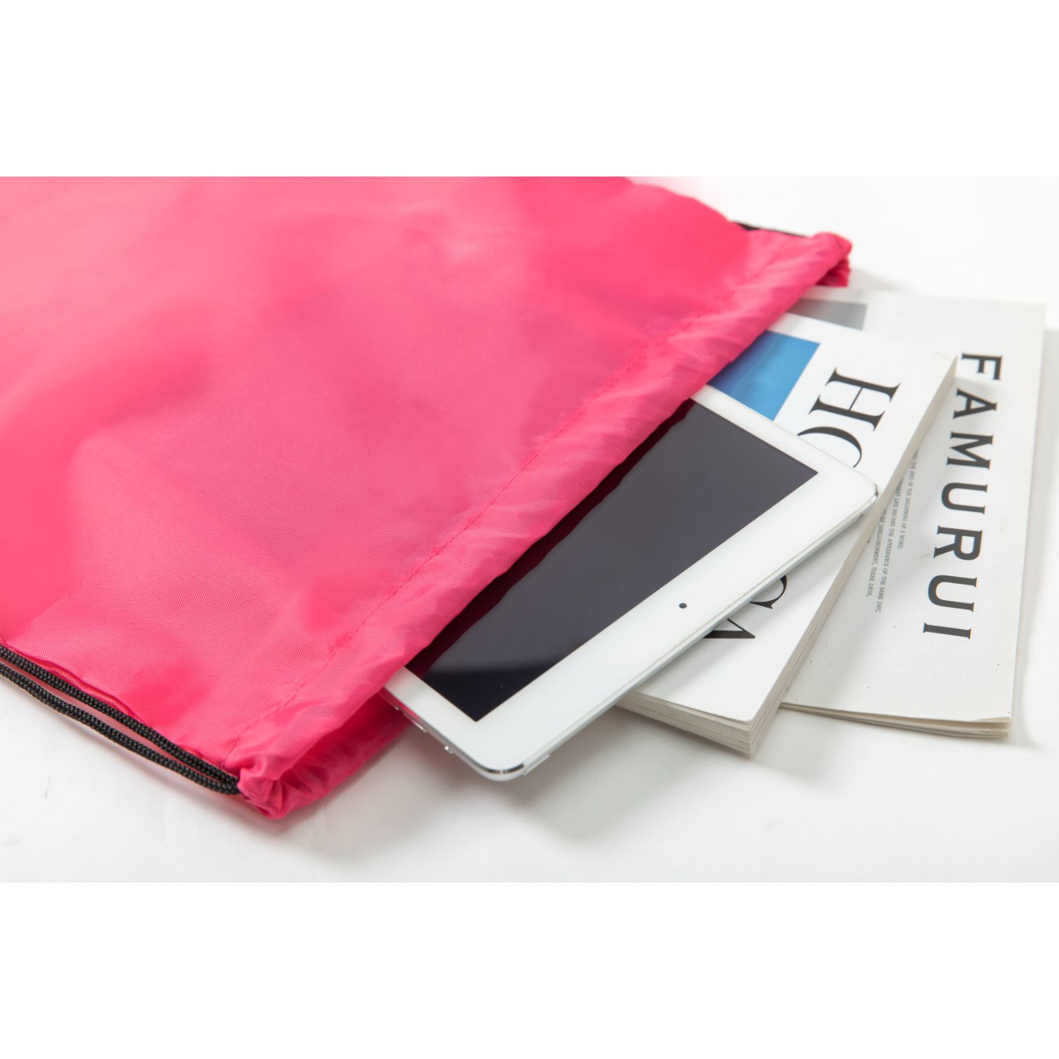 Premium 210D Polyester Two Tone Drawstring Backpack (14" x 17") 1