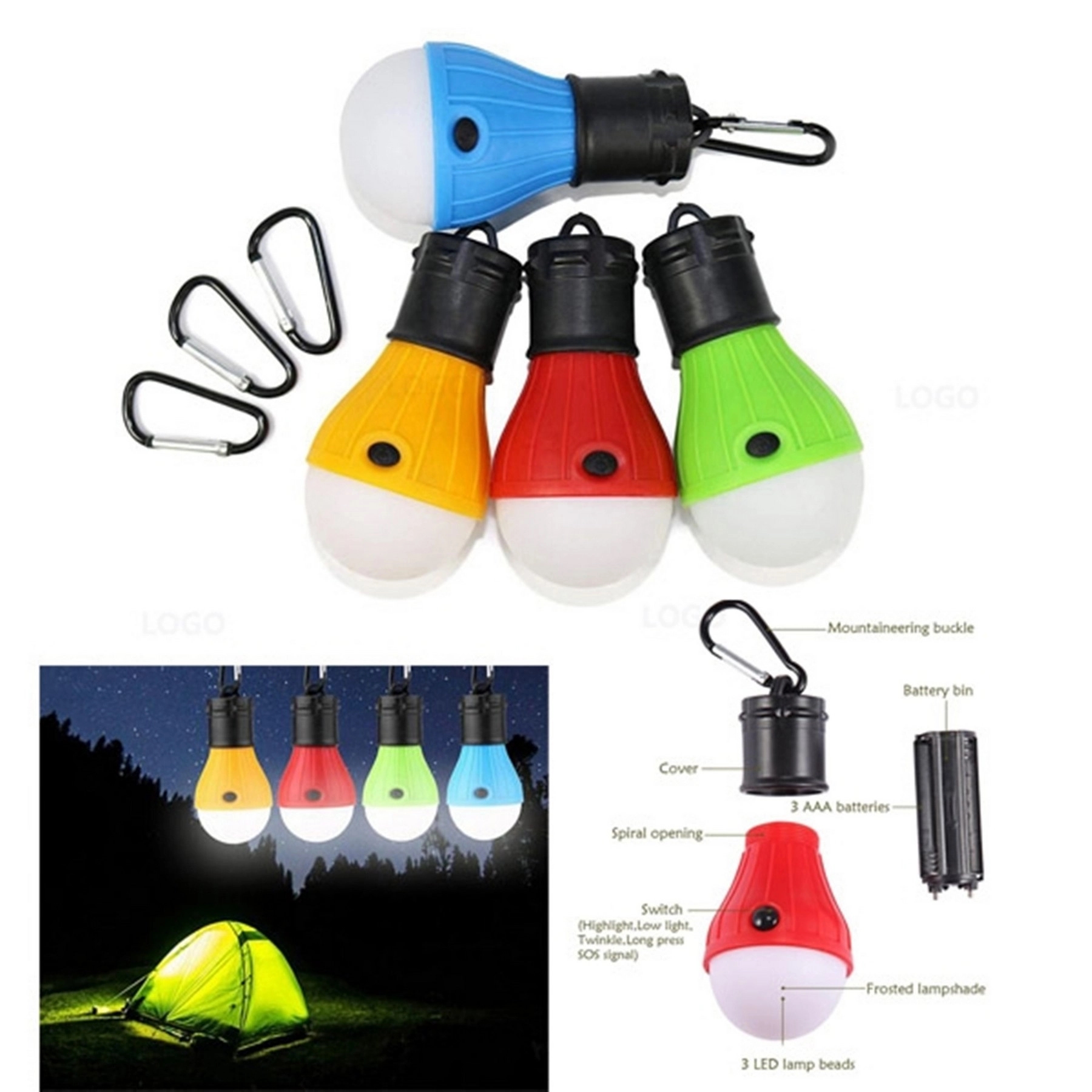 Bulb Tent Camping Light Adjustable LED Outdoor Emergency 3