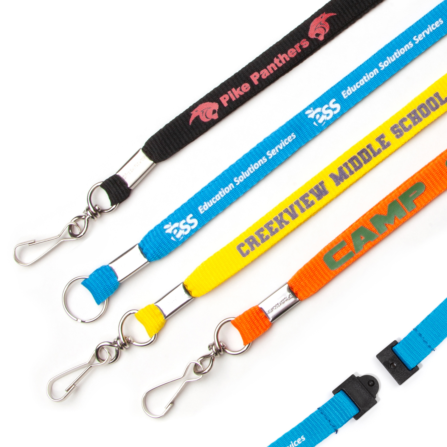 1/2" Flat Polyester Youth Lanyard with Breakaway 8