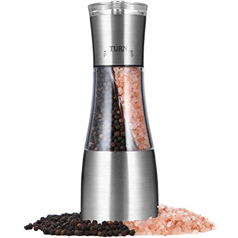 Custom Stainless Steel Manual Dual Salt & Pepper Grinder 5