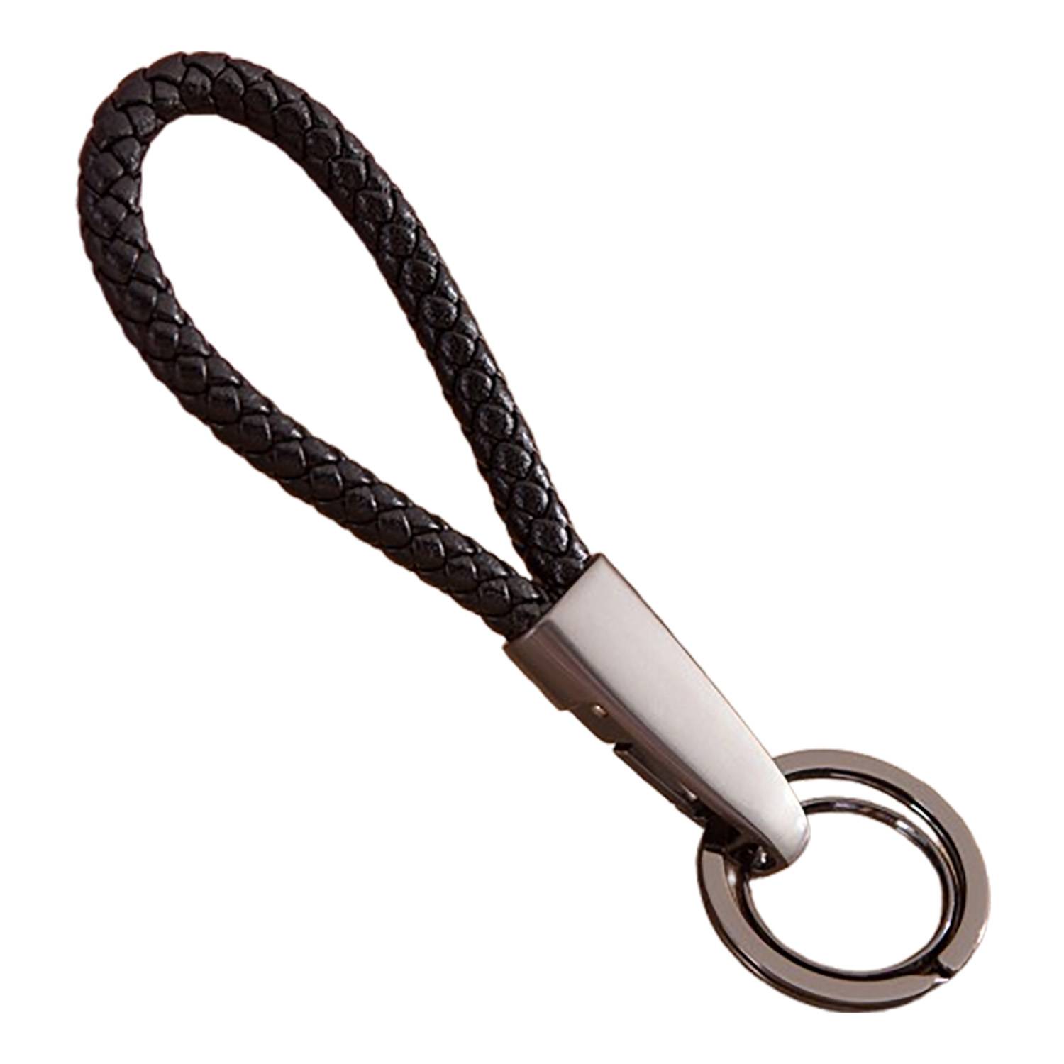 Handmade Braided Microfiber Leather Keychain 11