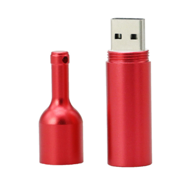 Metal Smooth Winebottle USB Flash Drive 8GB 6