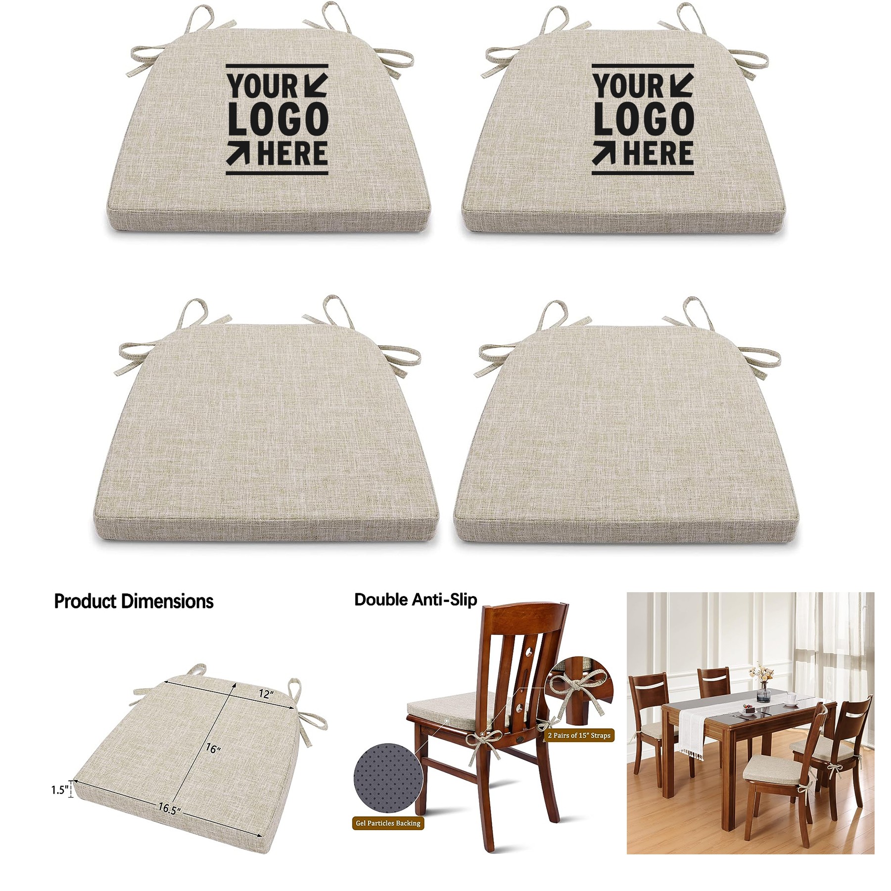 Non Slip High Density Foam Padded Chair Pads Dining Cushion Set of 1 U Shaped Kitchen Seat Cushion 1