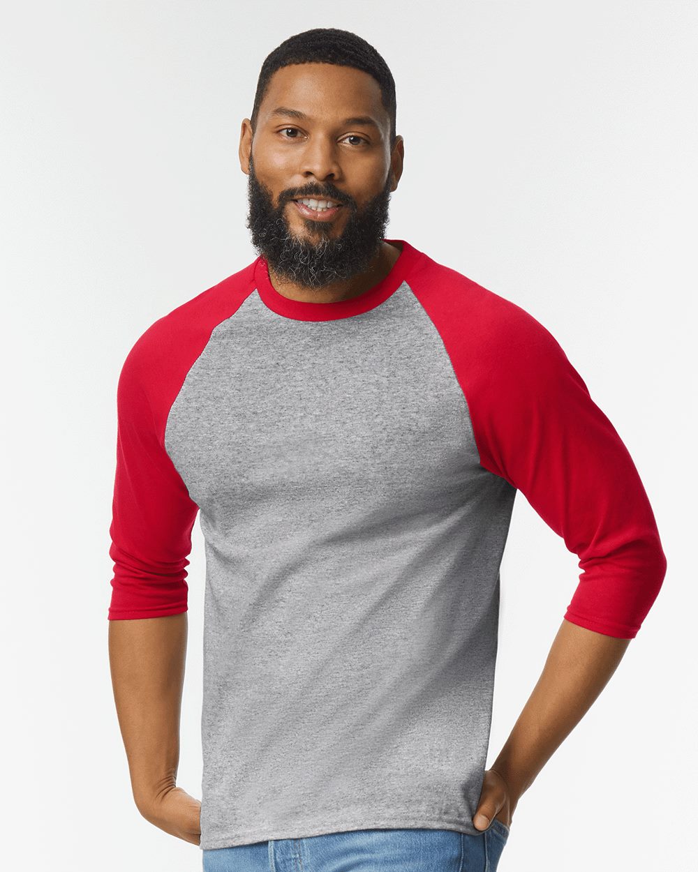 Heavy Cotton Raglan Three-Quarter Sleeve T-Shirt