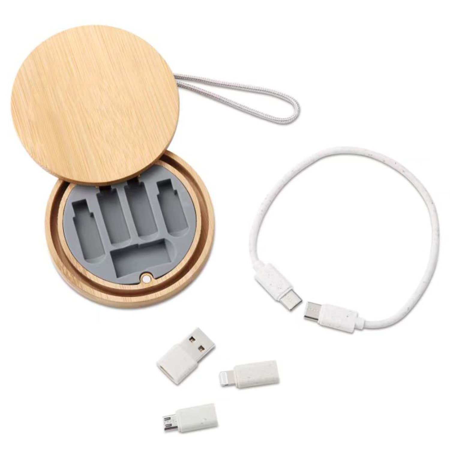 Bamboo Round Charging Cable Kit 3
