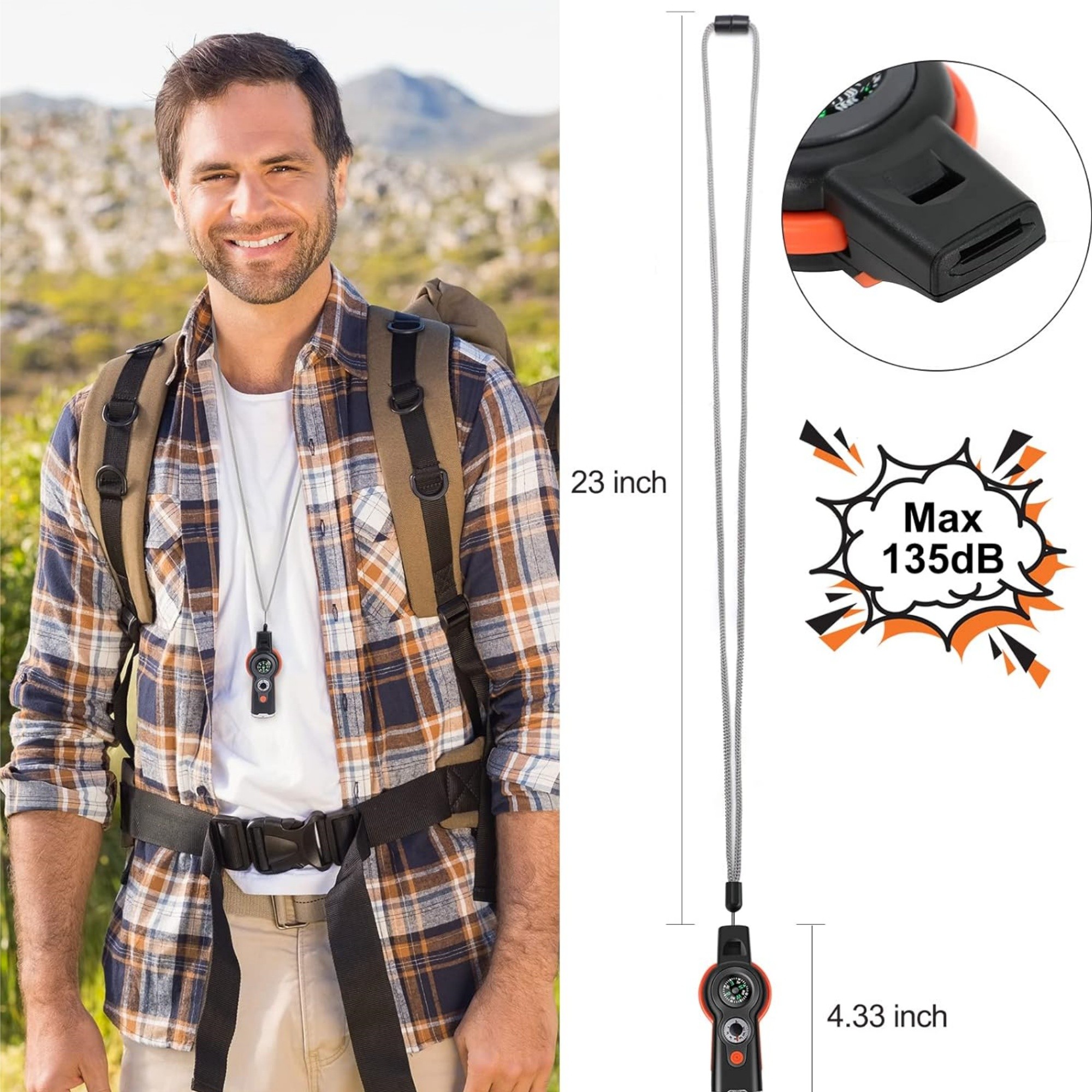7-in-1 Emergency Survival Function Whistle 3