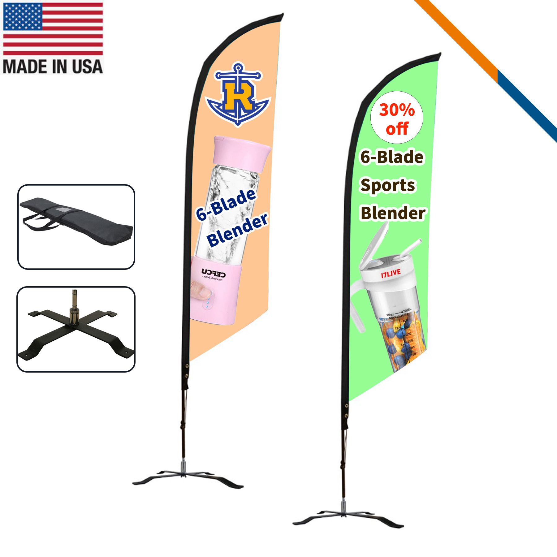 10' Zilpo Single-Sided Angle Flag 2