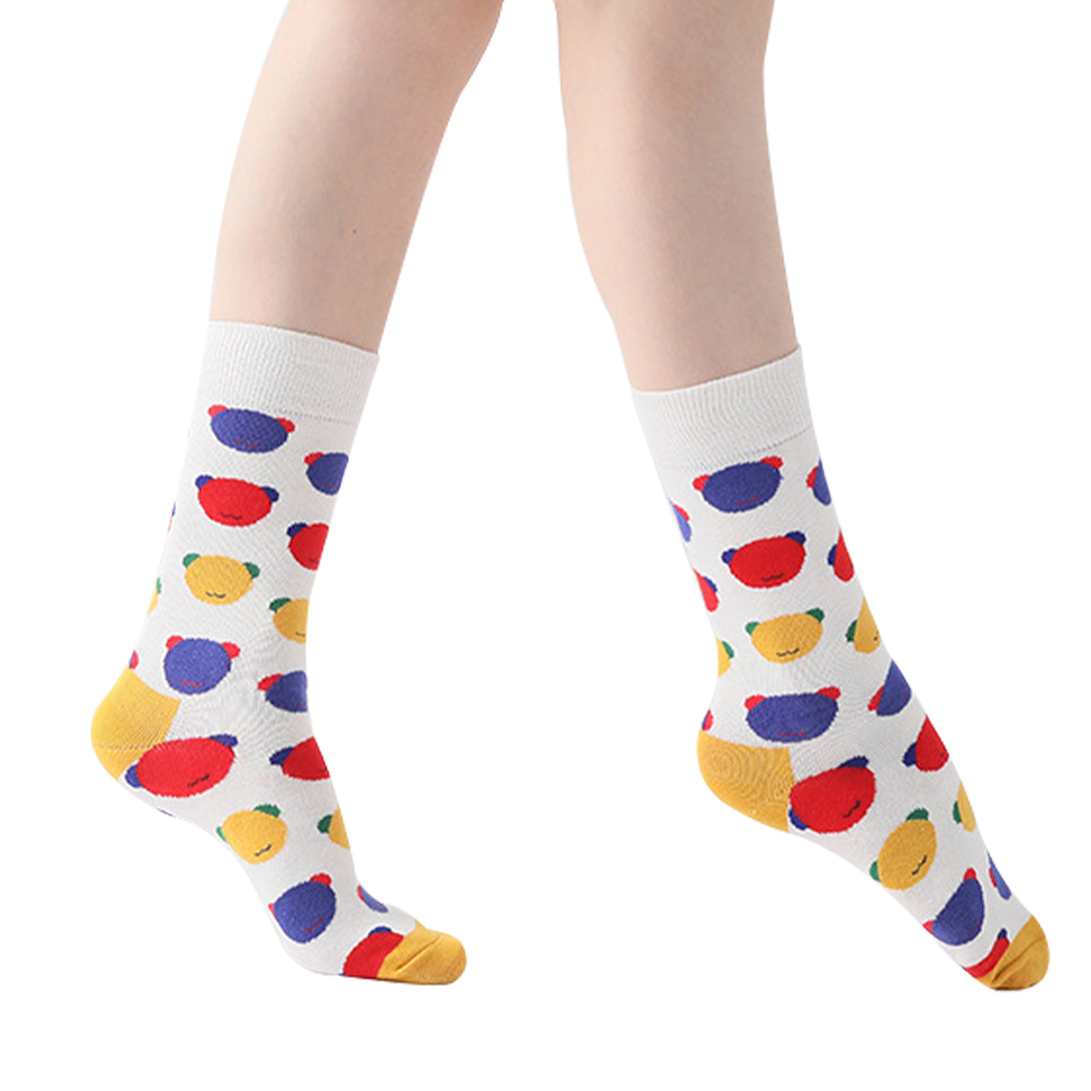 Custom Heat Transfer Bear Head Pattern Dress Socks 7