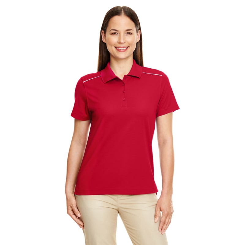 CORE365 Ladies' Radiant Performance Piqué Polo With Reflective Piping 3