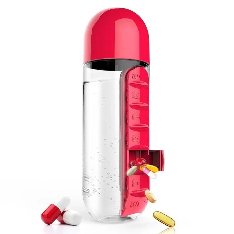 7 Day Pill Box Organizer With Water Bottle 6