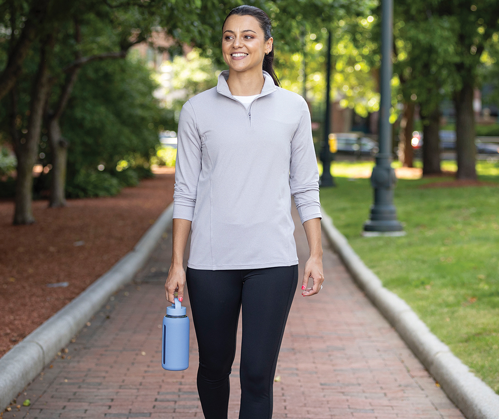 Women's Heathered Eco-Logic Stretch Quarter Zip 5